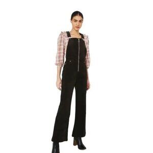 🤎 NWT Warehouse Corduroy Zip-Front Flare Overalls | UK 10 / W27